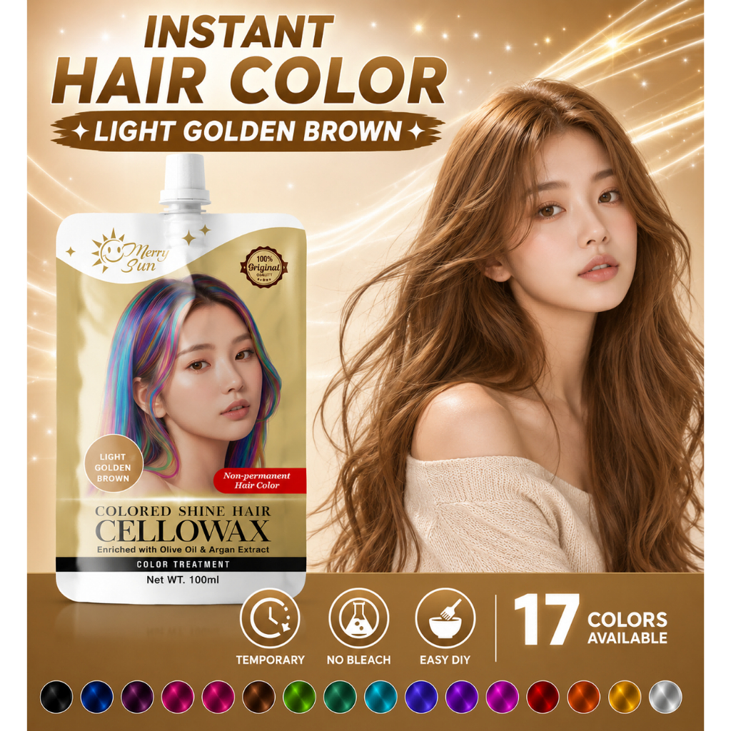 Merry Sun Cellowax Shinning Hair Color/Dye (light golden brown), Plant ...