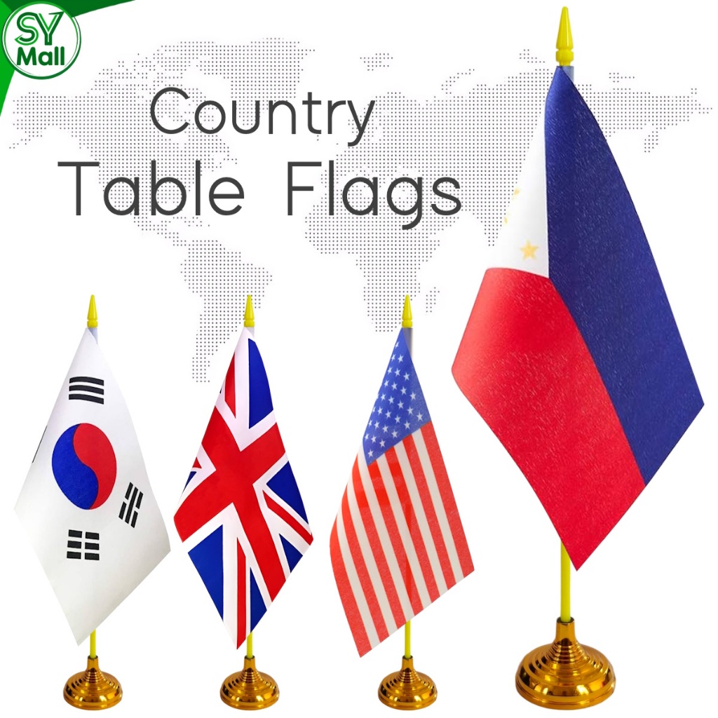 Small Mini Country Desk Flags with Pole and Base | Shopee Philippines