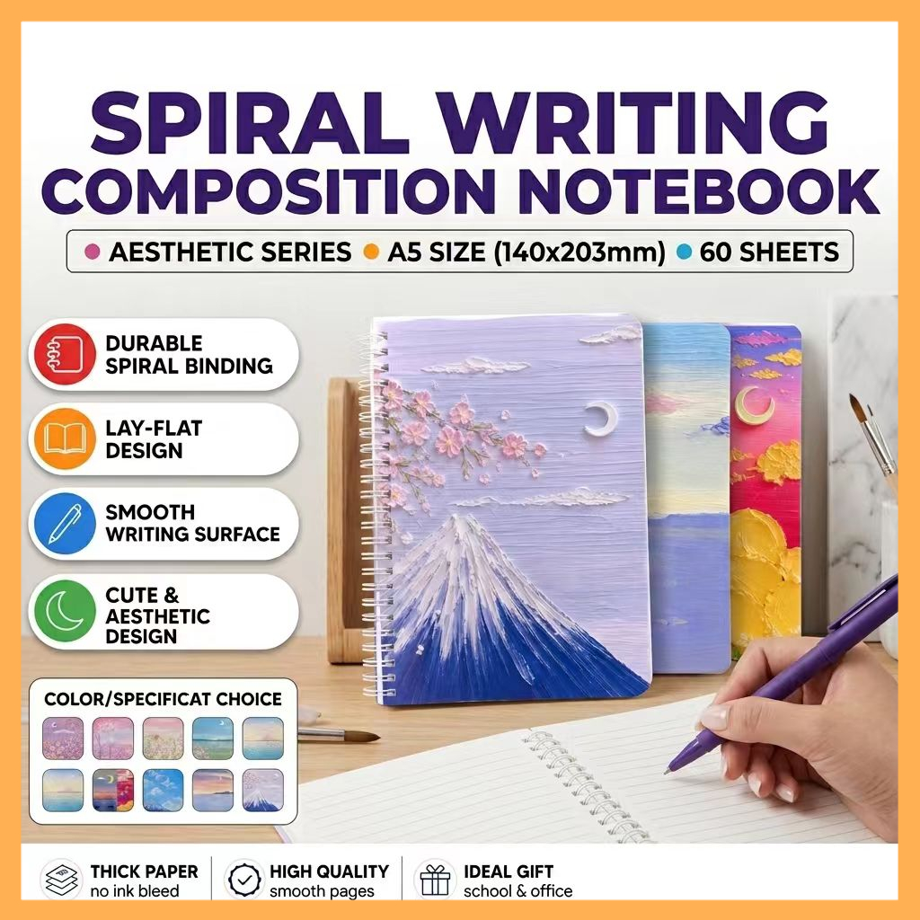 NFS A5 Oil Painting Coil Notebook Spiral 60 Sheets Notepad Student ...