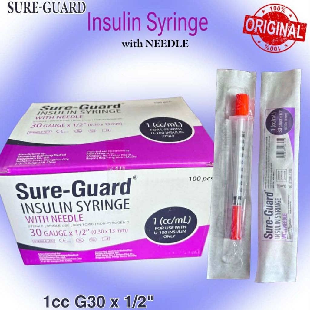 Sure-guard Insulin Syringe 1cc G30 | Sterile ( 50s / 100s per Box ...