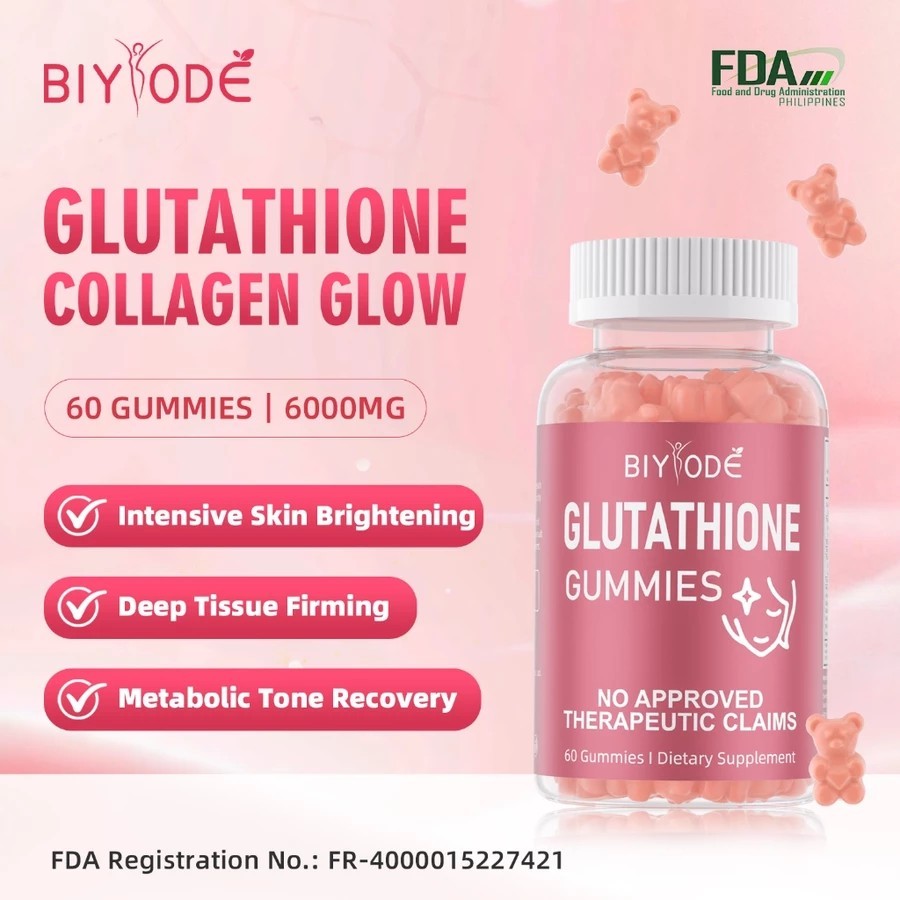 best glutathione for skin whitening philippines Ready Stock】BIYODE Glutathione Collagen Glow Gummies Whitening Anti-Aging  Skin VitaminC Gummy