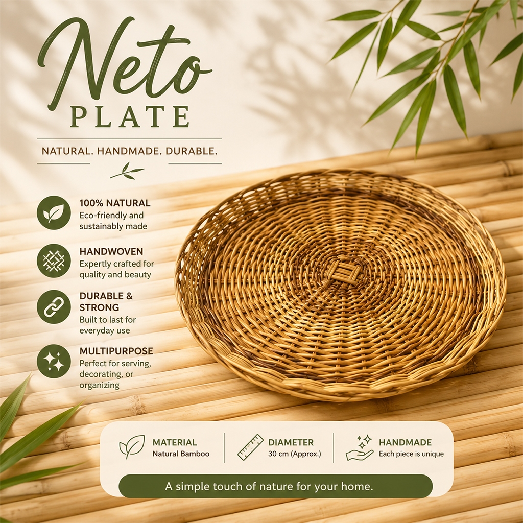 Rattan Plate Native Nito Plate Paper Plate Holder Nature Friendly and ...