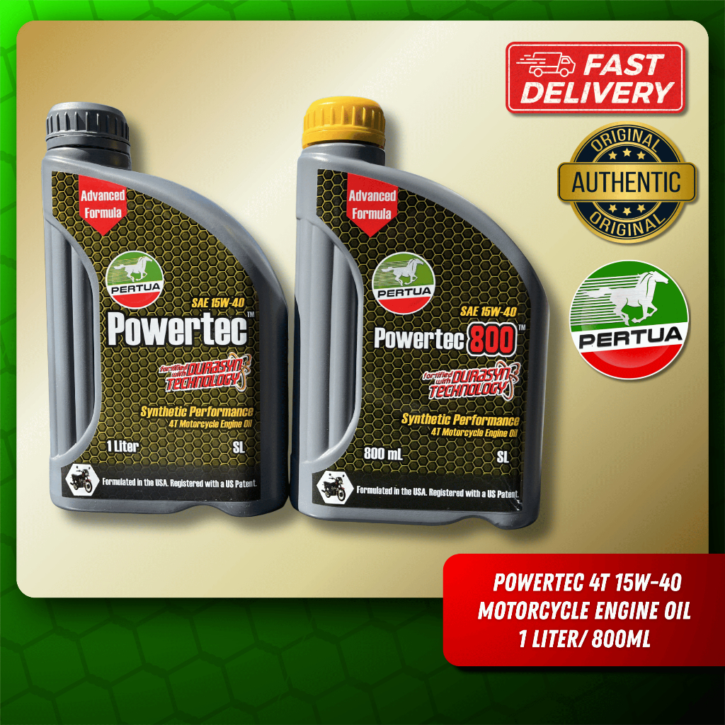 Pertua Powertec 4T SAE 15W40 1 Liter/ 800ml Synthetic Performance ...