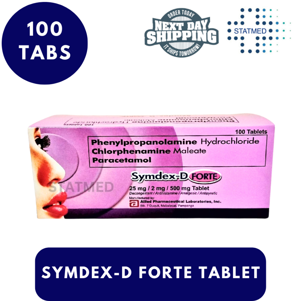 Symdex-D Forte Tablet Paracetamol + PPA + Chlorphenamine Bioflu Neozep ...