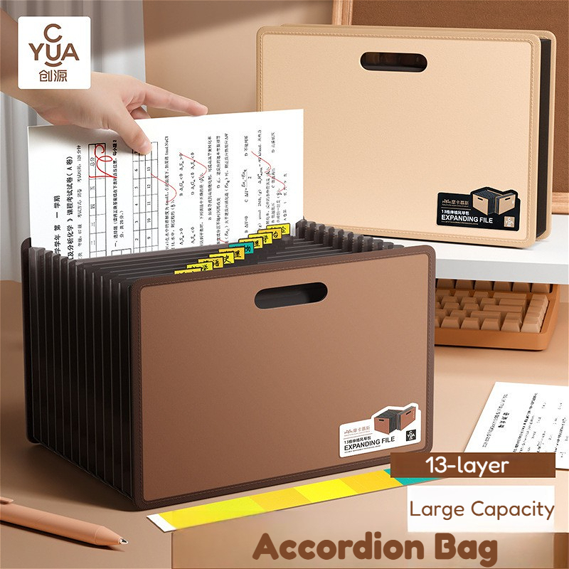 A4 Expanding Folder Foma PP File Bag 13 Layer Paper Organizer Thickened ...