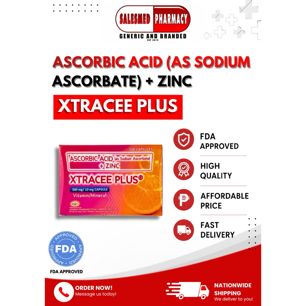XTRACEE PLUS Ascorbic Acid + Zinc 100 Capsule | Shopee Philippines