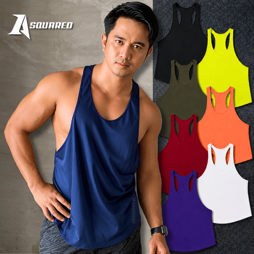 A-Squared Gym Sando for Men Drifit Stringer Tank Top Sports Sleeveless ...