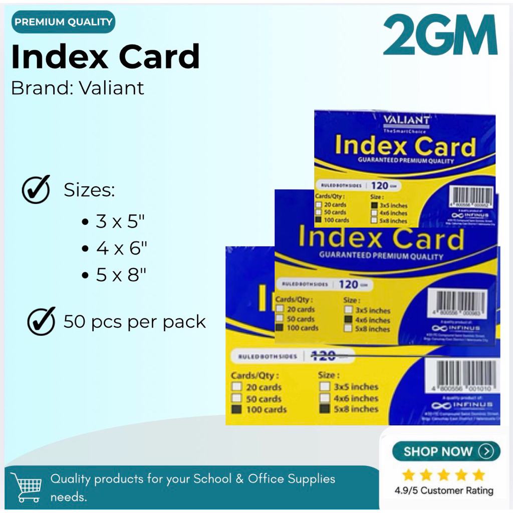 Shop index card sizes for Sale on Shopee Philippines