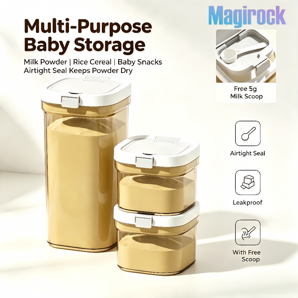 Baby Milk Powder Storage Container Large Capacity Airtight with Scoop ...