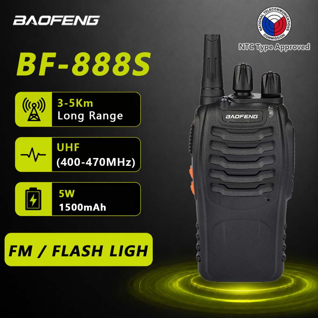Ready Stock Baofeng BF-888S Type-C Two-Way Radio UHF Transceiver Long ...