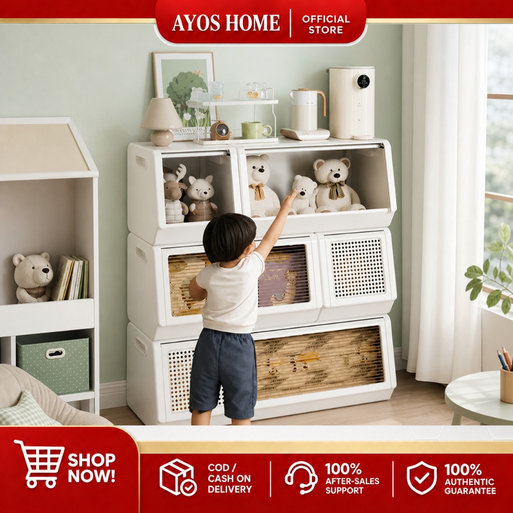 AYOS Flip Storage Box Stackable Plastic Storage Cabinet Durabox DIY ...