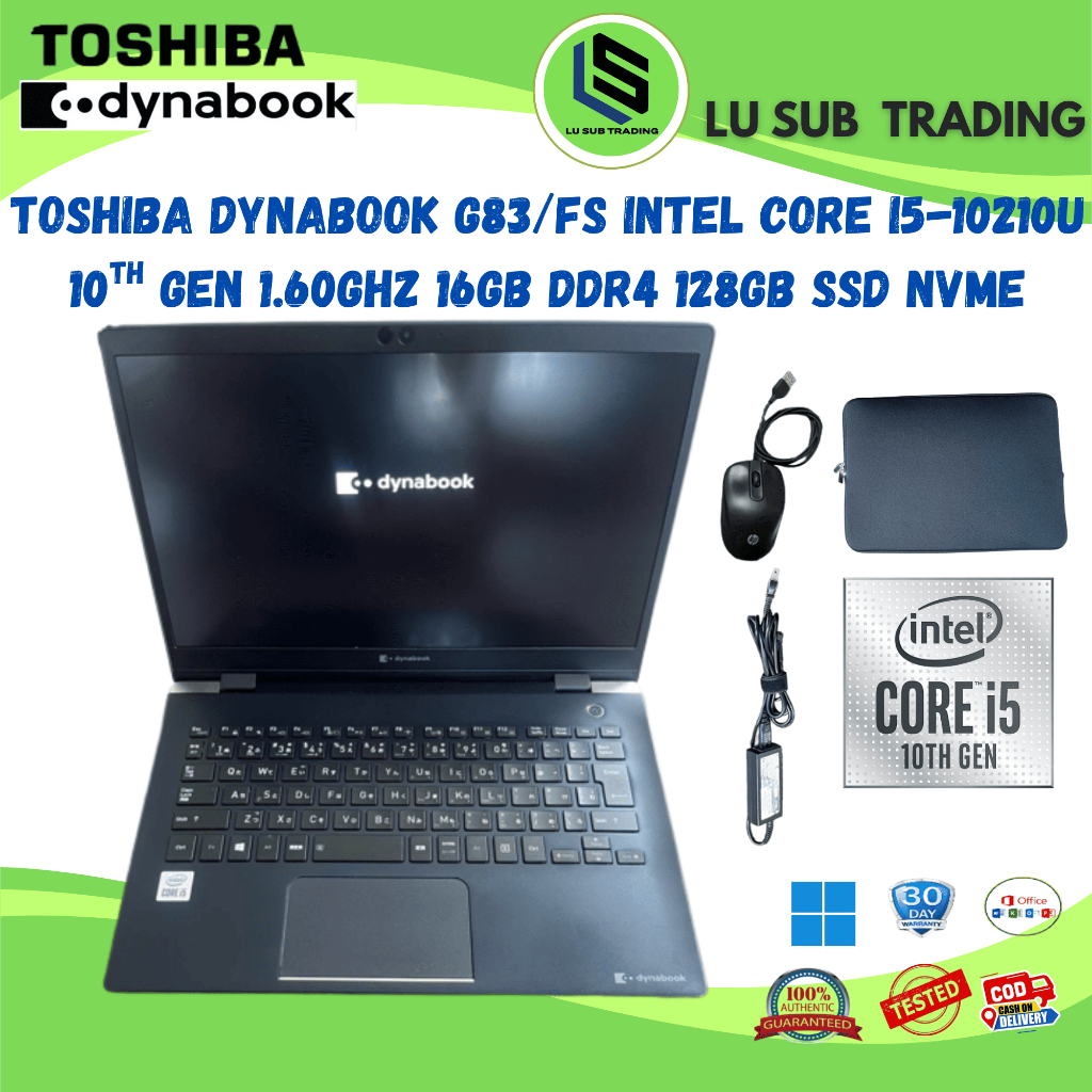 ①TOSHIBA dynabook G83/FR i5-10210U FHD Toshiba Dynabook G83/FS Intel CORE i5-10210U 10th Gen 1.60Ghz 16GB