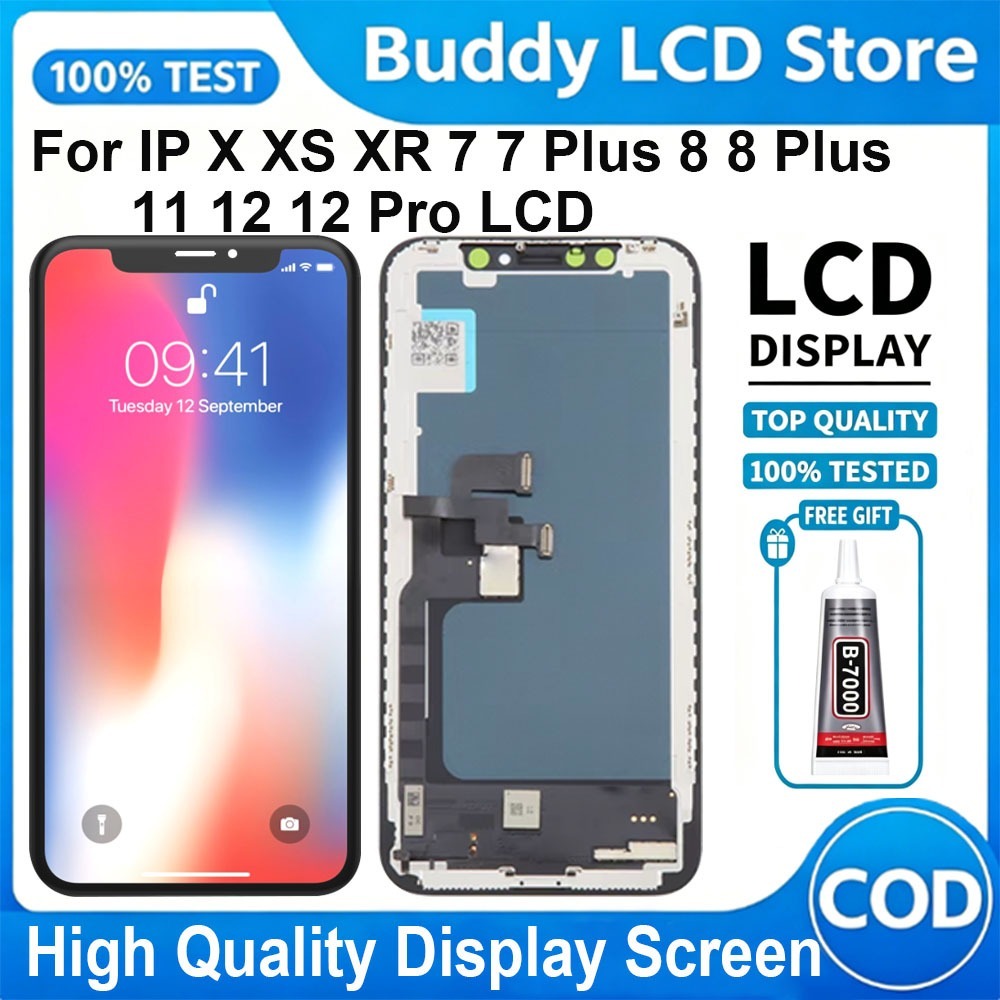 LCD For iP X XR XS 7 7 Plus 8 8 Plus 11 12 12 Pro LCD Display Touch ...