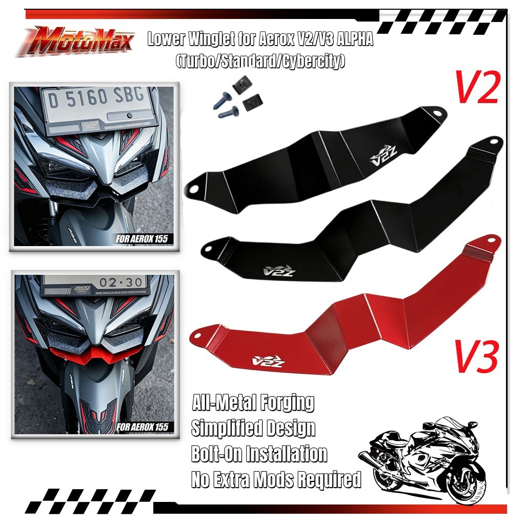 Lower Winglet for Yamaha Aerox V2 V3 Alpha Turbo Standard Cybercity ...