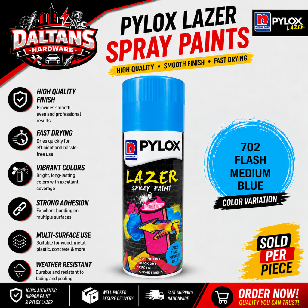 PYLOX #702 METALLIC FLASH MEDIUM BLUE ORIGINAL LAZER SPRAY PAINT 400CC ...
