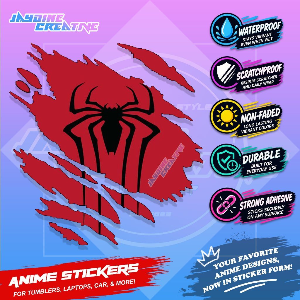 Spiderman Inspired Scratch Sticker Waterproof Vinyl for Helmet ...