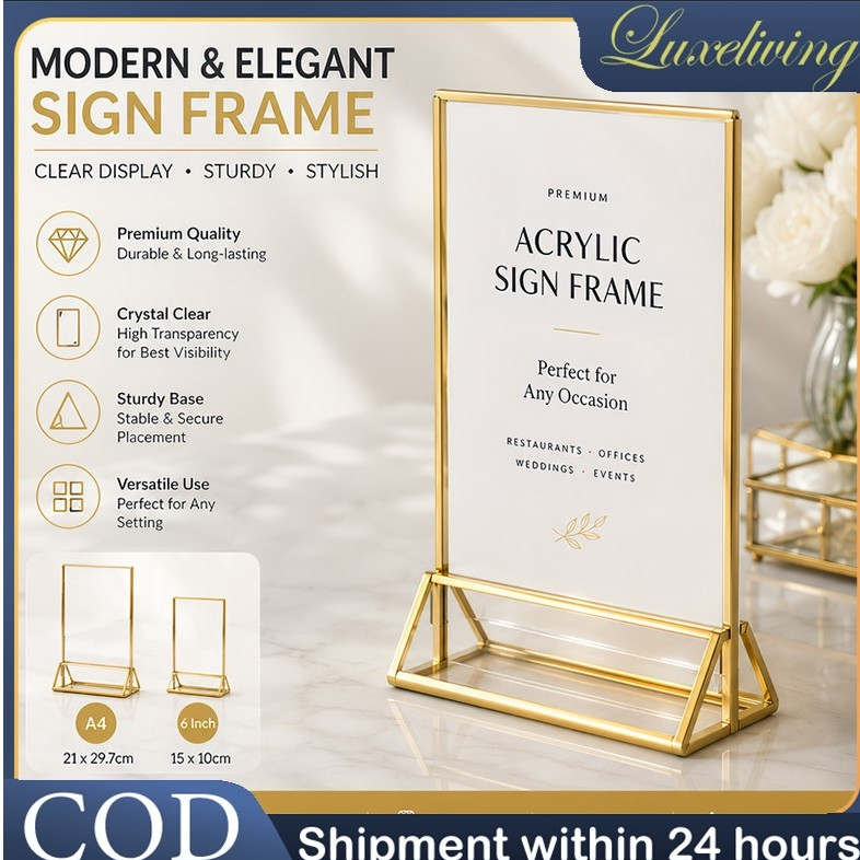 A4 Double Sided Clear Frame Vertical Stand Display Stand Restaurant ...