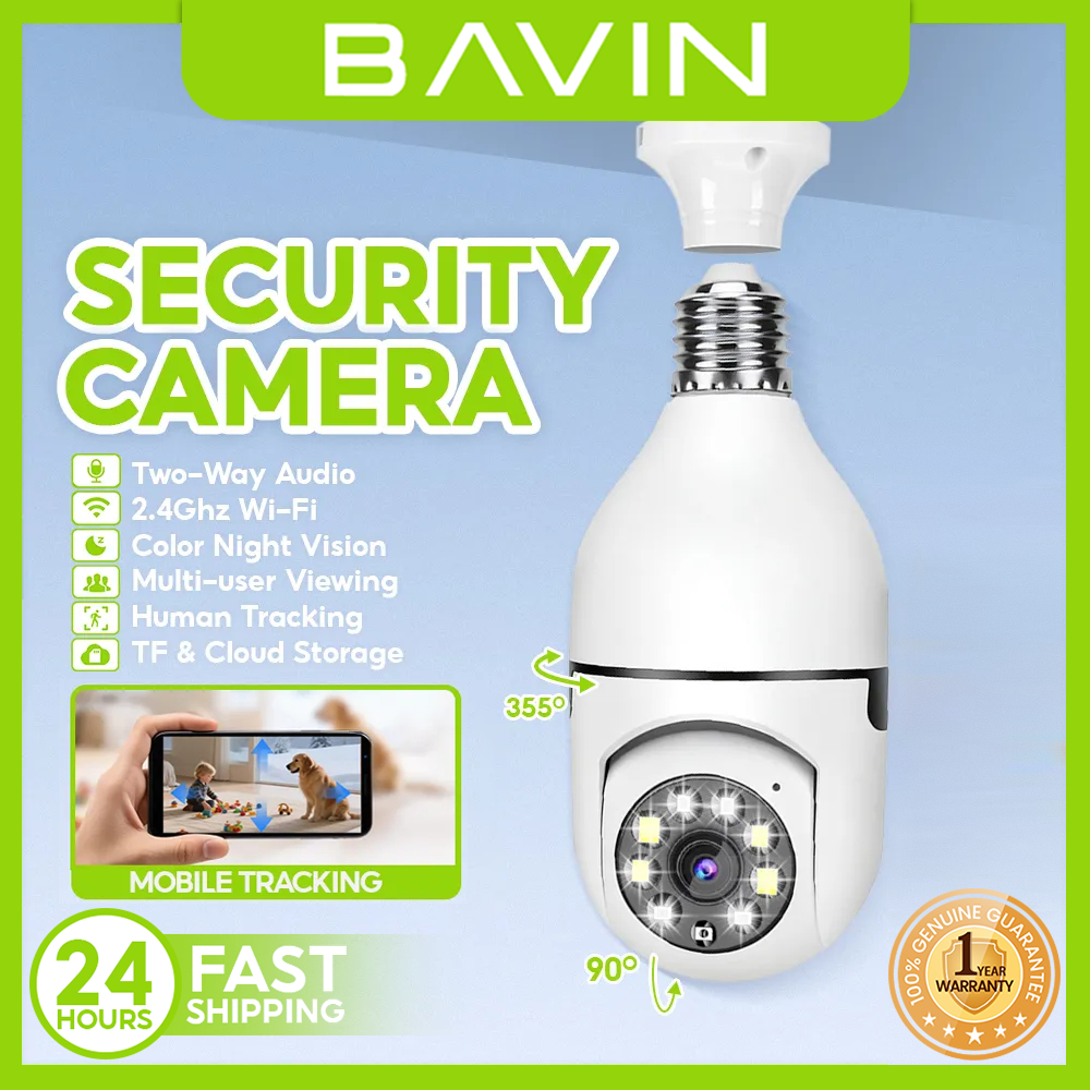 BAVIN SC801 Smart Security Lens Bulb CCTV Camera 3MP WiFi Camera w ...