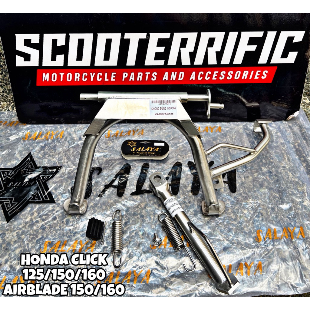 SALAYA/ ST 304 STAINLESS CENTER AND SIDE STAND HONDA CLICK 125 150 and ...