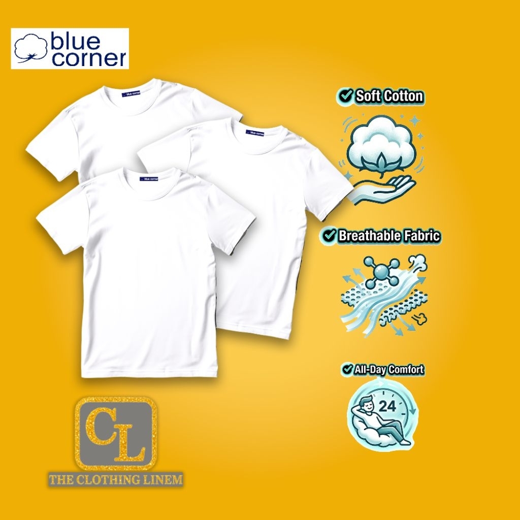 Original Blue Corner Roundneck Tshirt for Adults - White - SOLD PER ...
