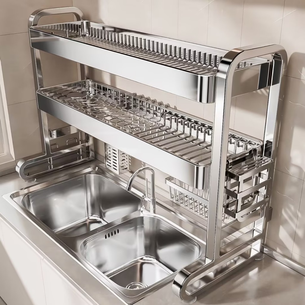 EM 2026 Kitchen Stainless Steel Sink Rack Rust-proof Dish Drainer ...