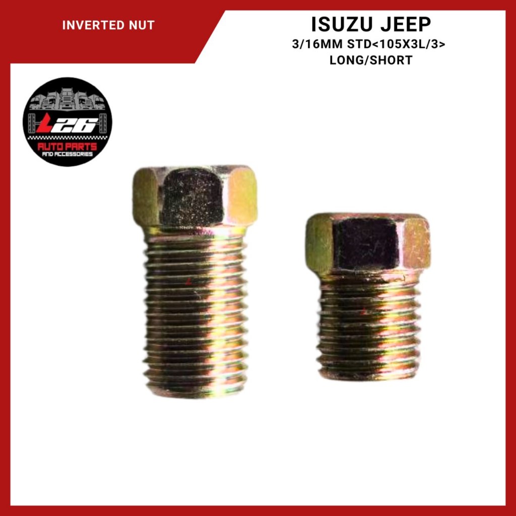 Universal INVERTED NUT Isuzu Jeep Standard 3/16 STD Long Short | Shopee ...