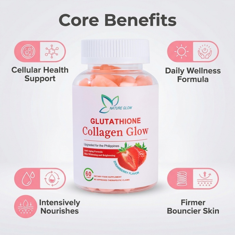 nature glow glutathione collagen glow reviews NATURE Glutathione Collagen Glow Gummies Skin Whitening Anti-Aging Vitamin  C Collagen 60 Gummies