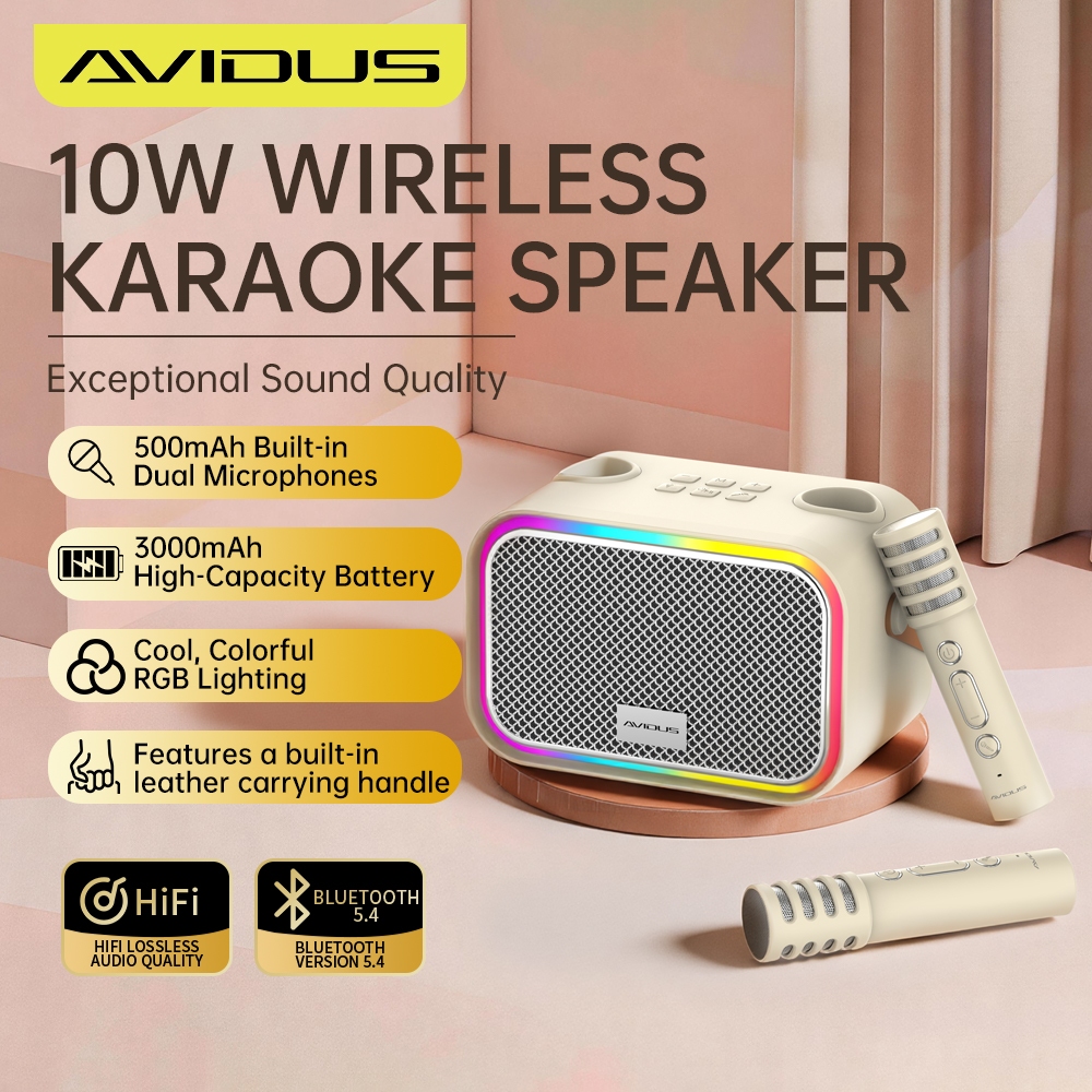 AVIDUS XM10 3000mAh Karaoke Bluetooth Speaker With Dual Wireless Mic ...