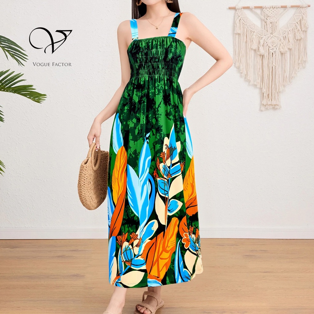 boho dress lazada Black Elephant Print Maxi Skirt: Bohemian Rayon Asymmetric Hem