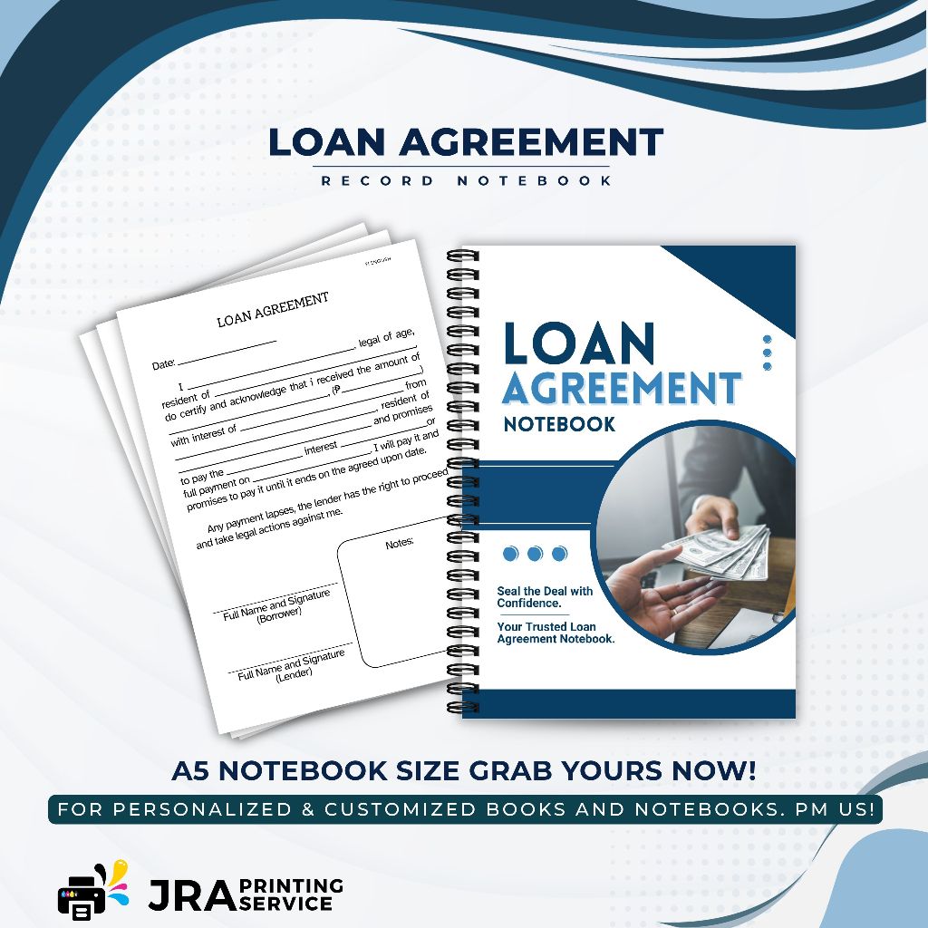 A5 Utang / Debt Loan Contract Agreement Notebook (Written Promise to ...