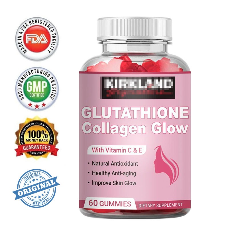 Glutathione Collagen Glow Gummies with Vitamin C E A for Skin Brightening,  Firmness & Radiance