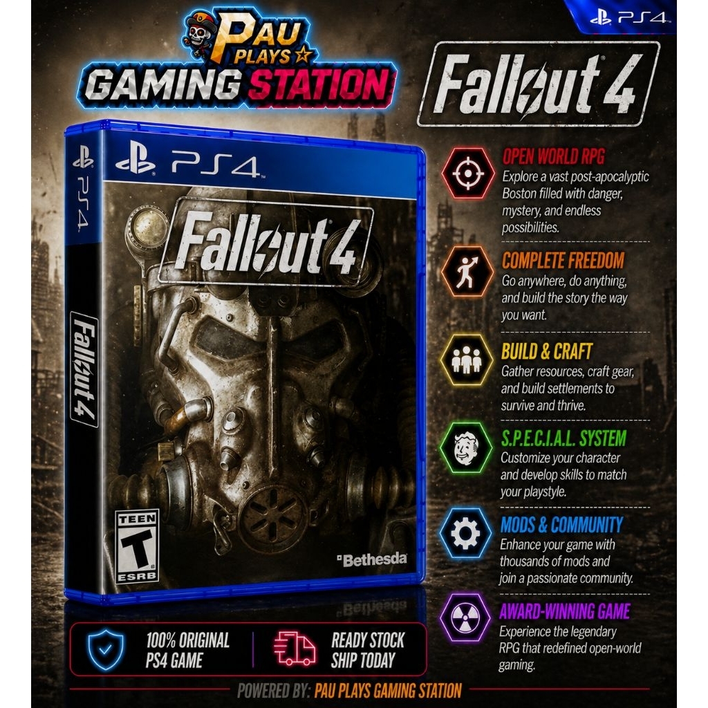 PS4 | Fallout 4【Original】Clean Disc | Works on PS5 | Shopee Philippines