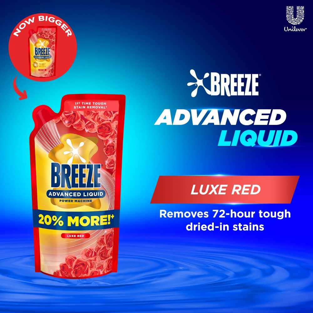 Breeze Laundry Liquid Detergent Luxe Red 870g Pouch | 20% MORE | Shopee ...