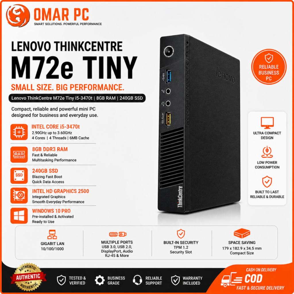 Lenovo ThinkCentre M72e Tiny Mini PC Intel Core i5-3470T |8GB RAM ...