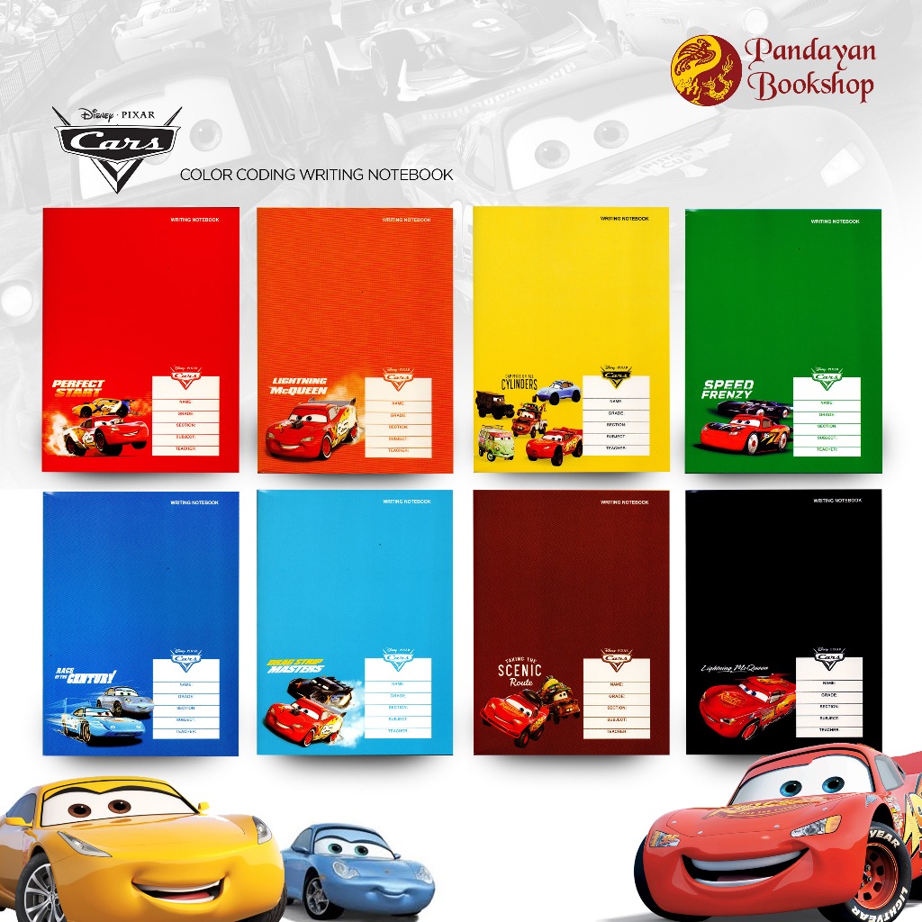 Orions Disney Pixar Cars Color Coding 10632032 Writing Notebook with ...