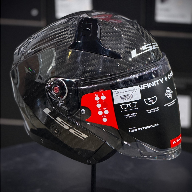LS2 OF603 Infinity 2 Carbon Half Face Dual Visor Helmet for Motorcycle ...