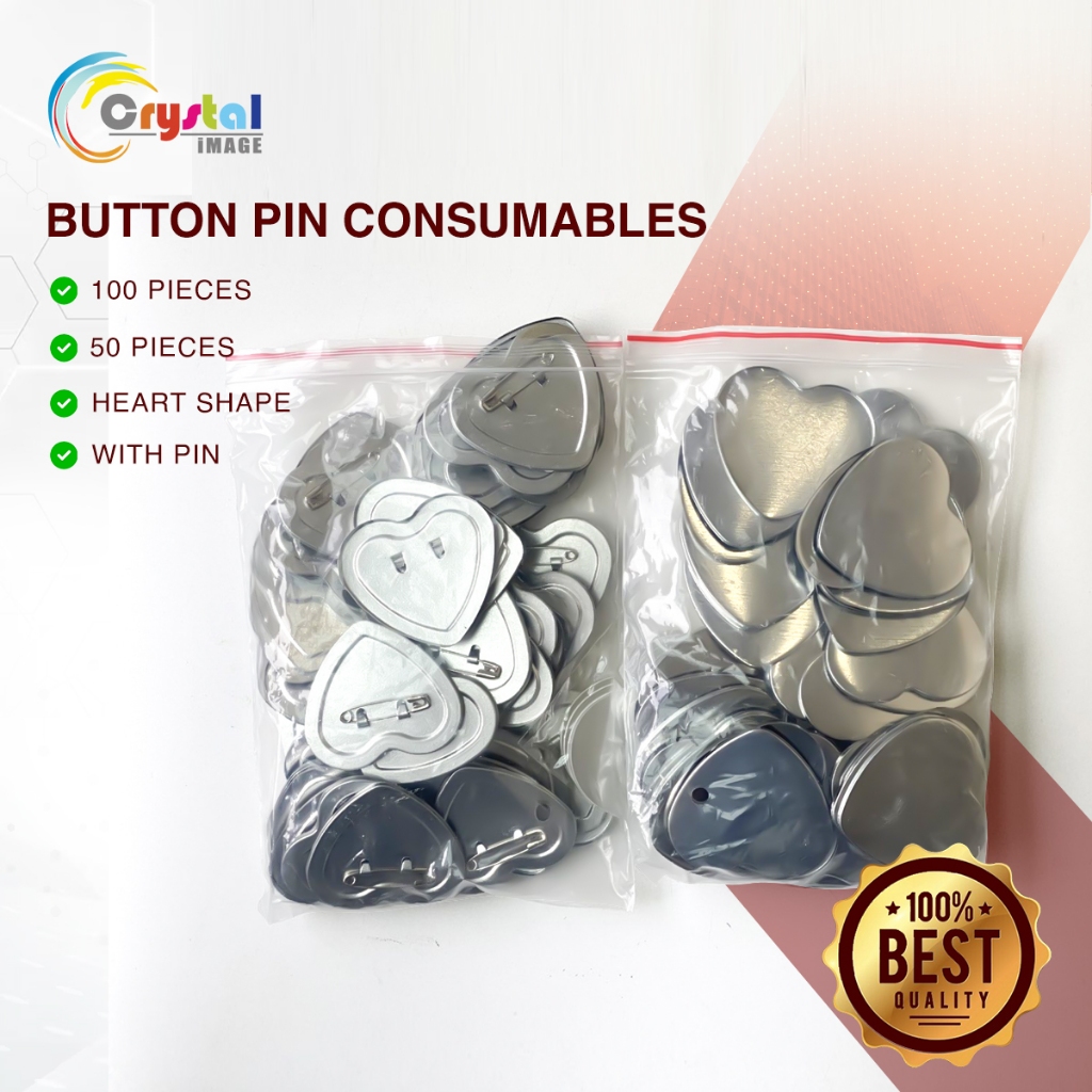 Button Pin Consumables Ref Magnet 58mm Round / 50mm Square / Heart ...
