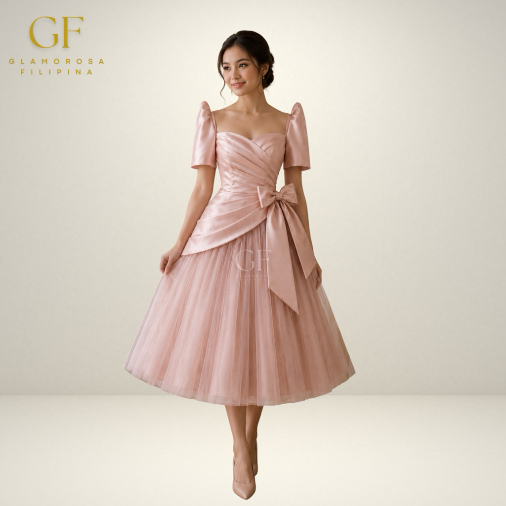 Cheska Modern Filipiniana Dress for Graduation | Glamorosa Filipina |  Shopee Philippines