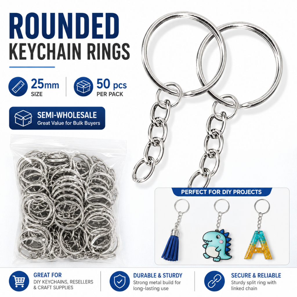 50pcs Split Metal Key Rings 25mm Round Keychain Rings for DIY ...