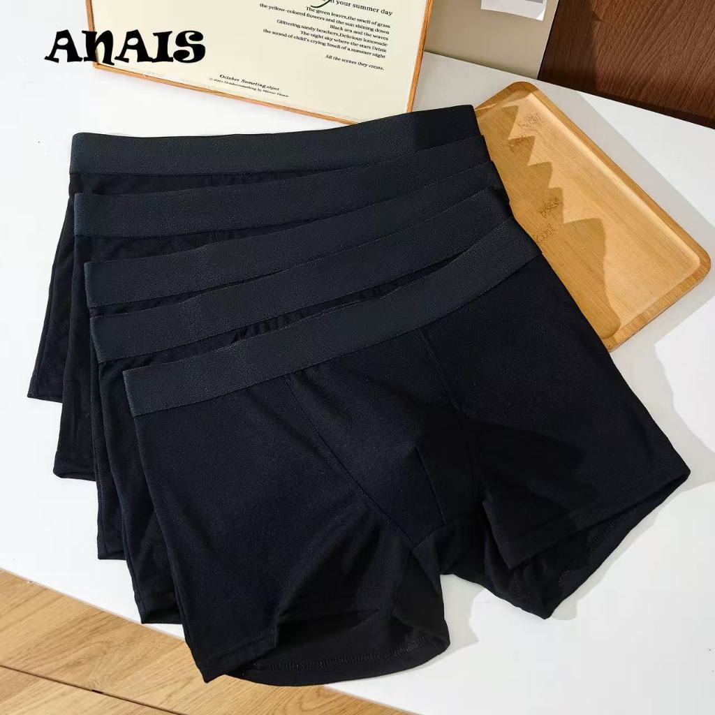 NEW 5PCS All Black 95%Cotton Men's Boxer Brief Underwear Underpants ...