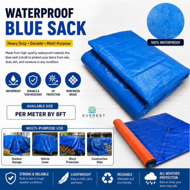 Blue Sack Sakolin waterproof (per meter) construction cover sakoline ...