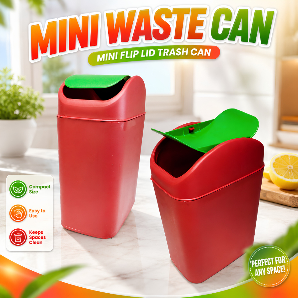 MINI WASTE CAN MINI FLIP LID TRASH CAN / MINI TRASH BIN / GARBAGE CAN ...