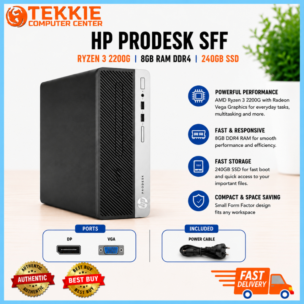 HP PRODESK SFF I5-9500 | I5-6500 | RYZEN 3 2200G | 8GB RAM DDR4 | 240GB ...
