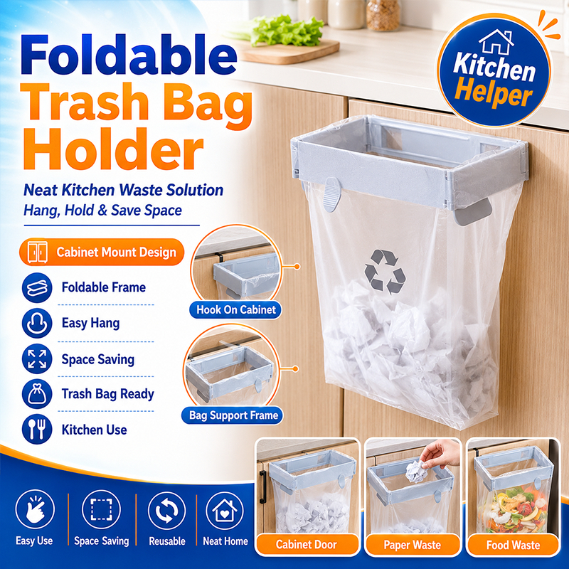 Mini trash bin Foldable Garbage Storage Rack Stand Home Kitchen ...