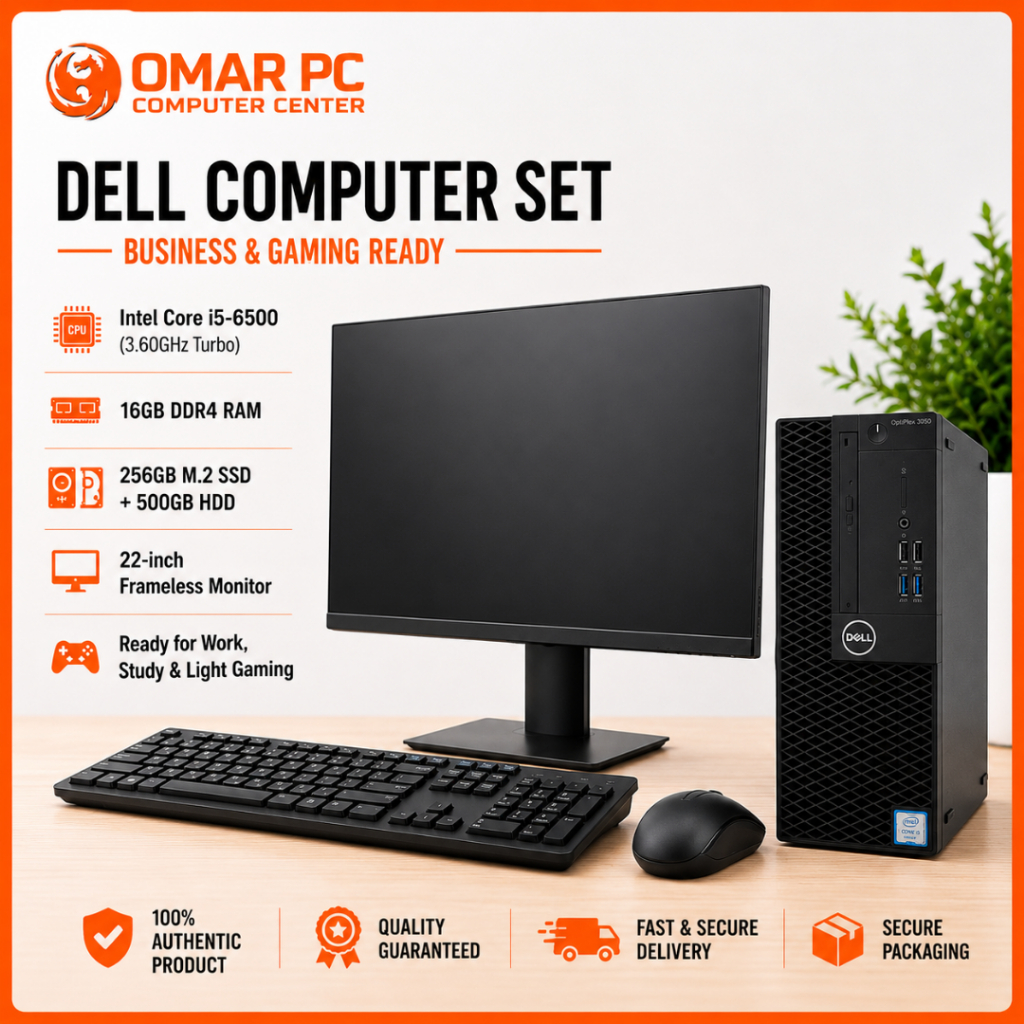 Dell Computer Set I5 6500 | 16GB RAM | 256GB M.2 SSD + 500GB HDD