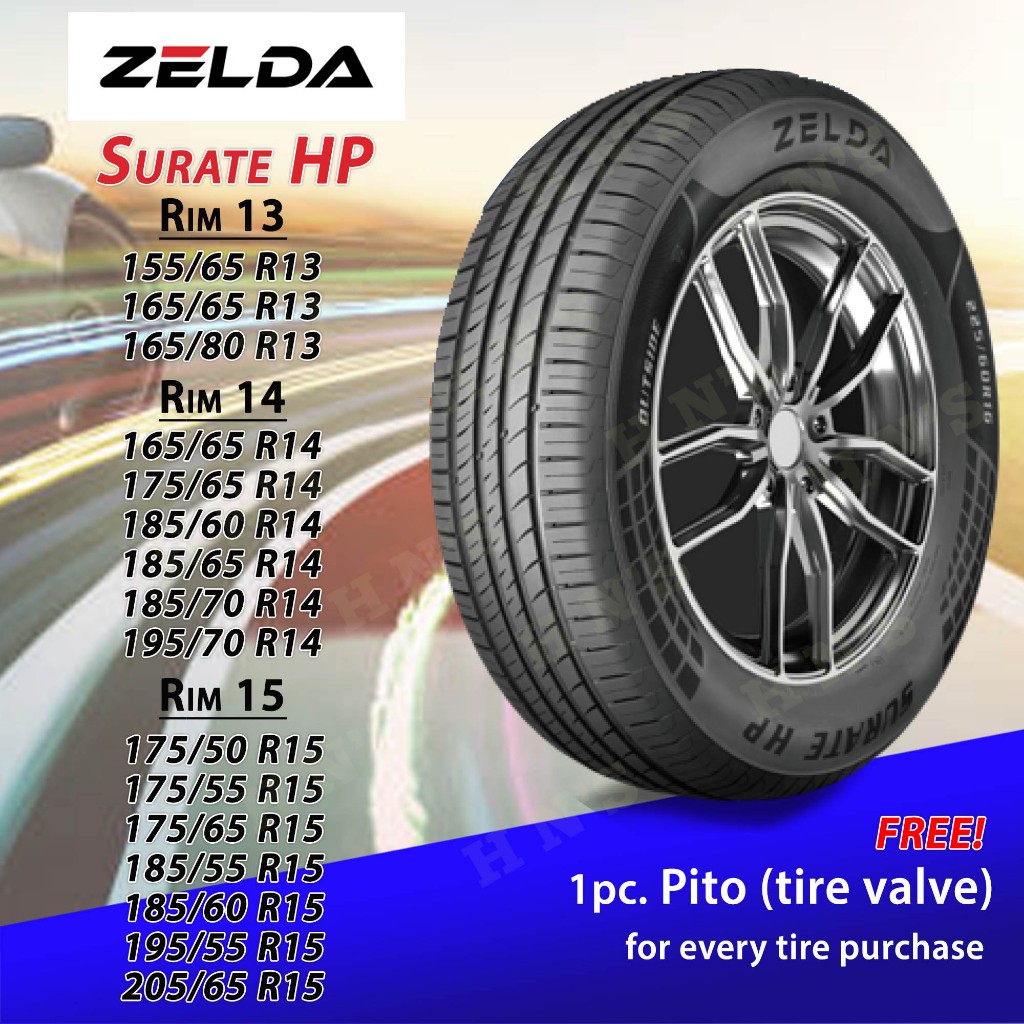 Zelda Surate HP Tires RIM 14/15 RIM14 175/65 R14, 185/65 R14, 185/70 ...