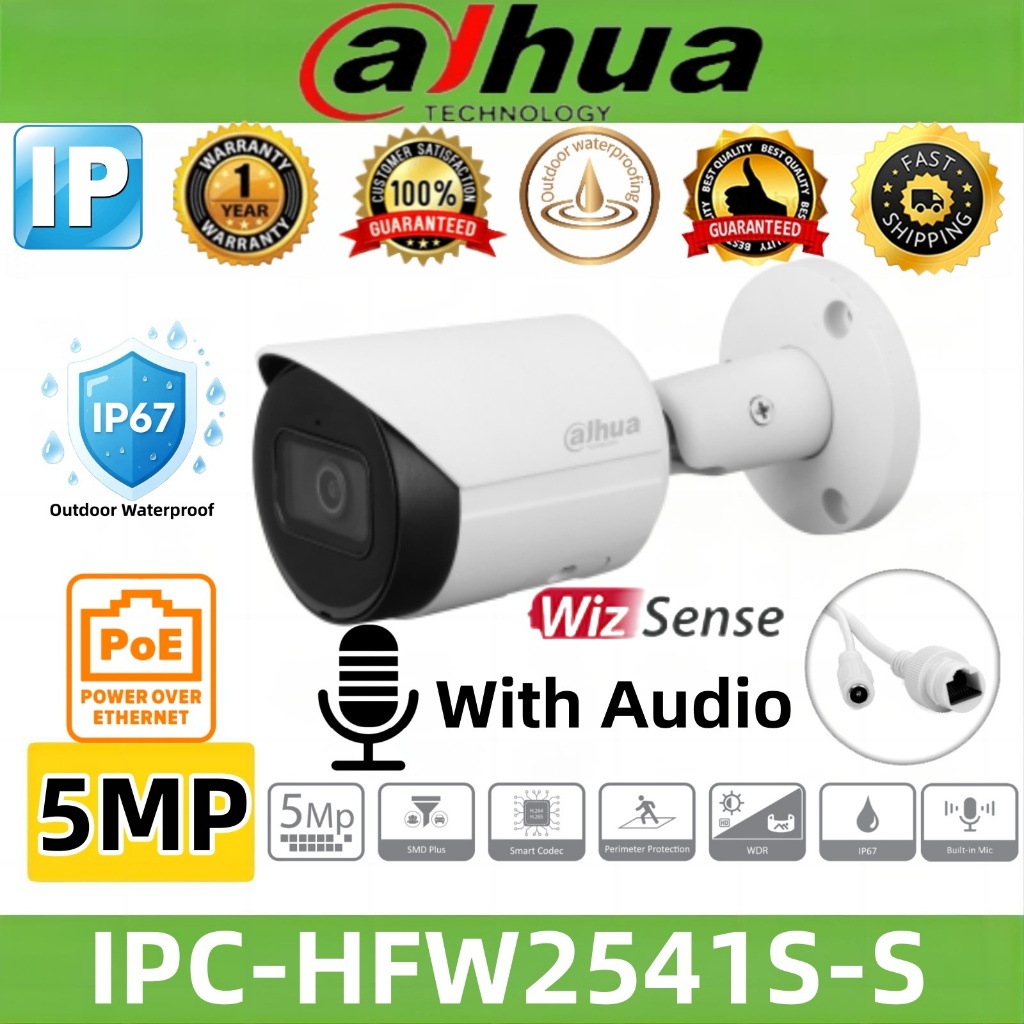 Dahua 2MP/4MP/5MP IR Fixed-focal Bullet WizSense Network Camera With ...