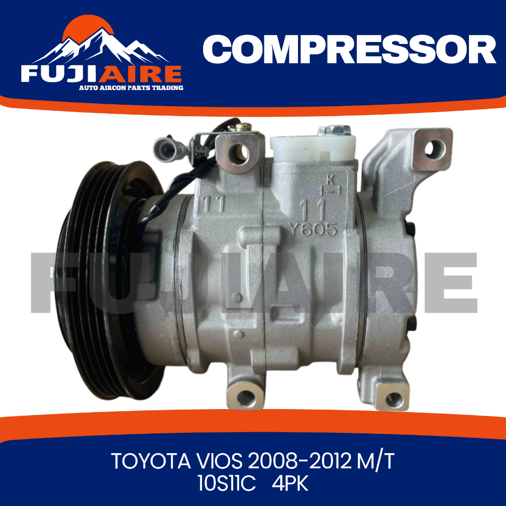 COMPRESSOR FOR TOYOTA VIOS 2008-2012 MANUAL 4PK | Shopee Philippines
