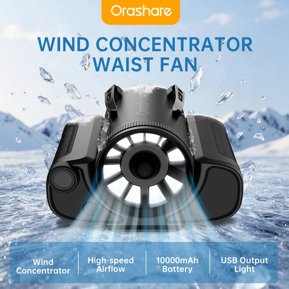 Orashare WF11 10000mAh Storm Waist Fan With Wind Concentrator Strong ...