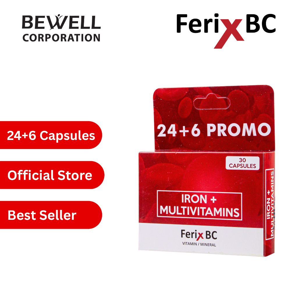 Ferix BC - Iron plus Multivitamins 24+6 Promo Capsules | Shopee Philippines